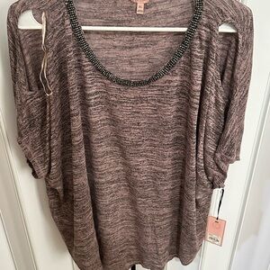 Women's Beaded Neckline Top